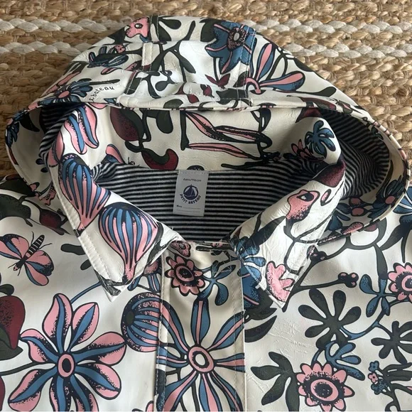 Petit Bateau Flower Print Raincoat Jacket - Picture 4 of 12